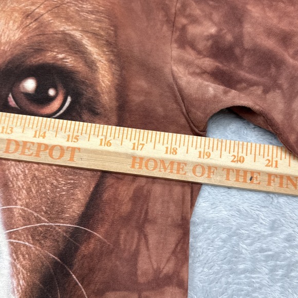 The Mountain Dog Graphic Shirt Mens Medium Brown Tie Dye Beagle Large Face - Picture 7 of 8